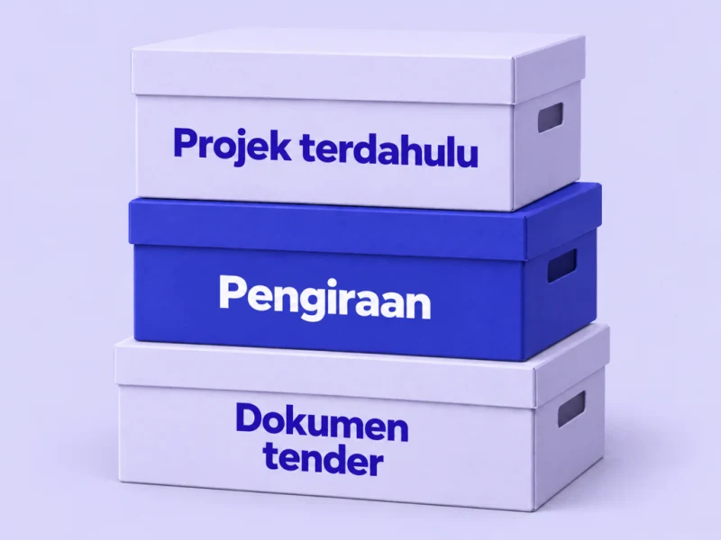 Projek terdahulu, pengiraan dan dokumen tender membentuk arkib kejuruteraan BHT.