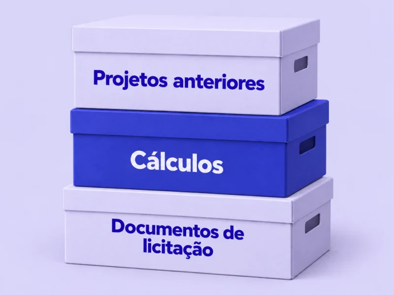 Projetos anteriores, cálculos e documentos de licitação formam o arquivo de engenharia da BHT.